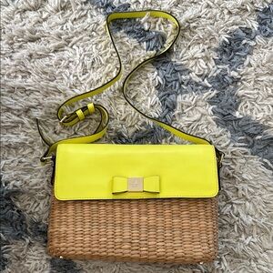 Kate Spade Yellow and Tan Woven Crossbody Bag